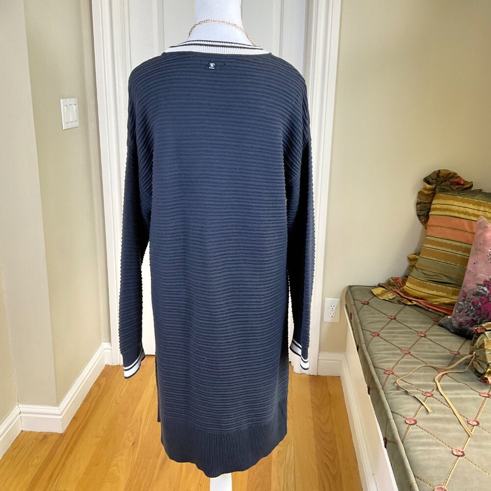 Barbour Dress Knit Cotton Blue White Coastal (8) - Picture 4 of 8